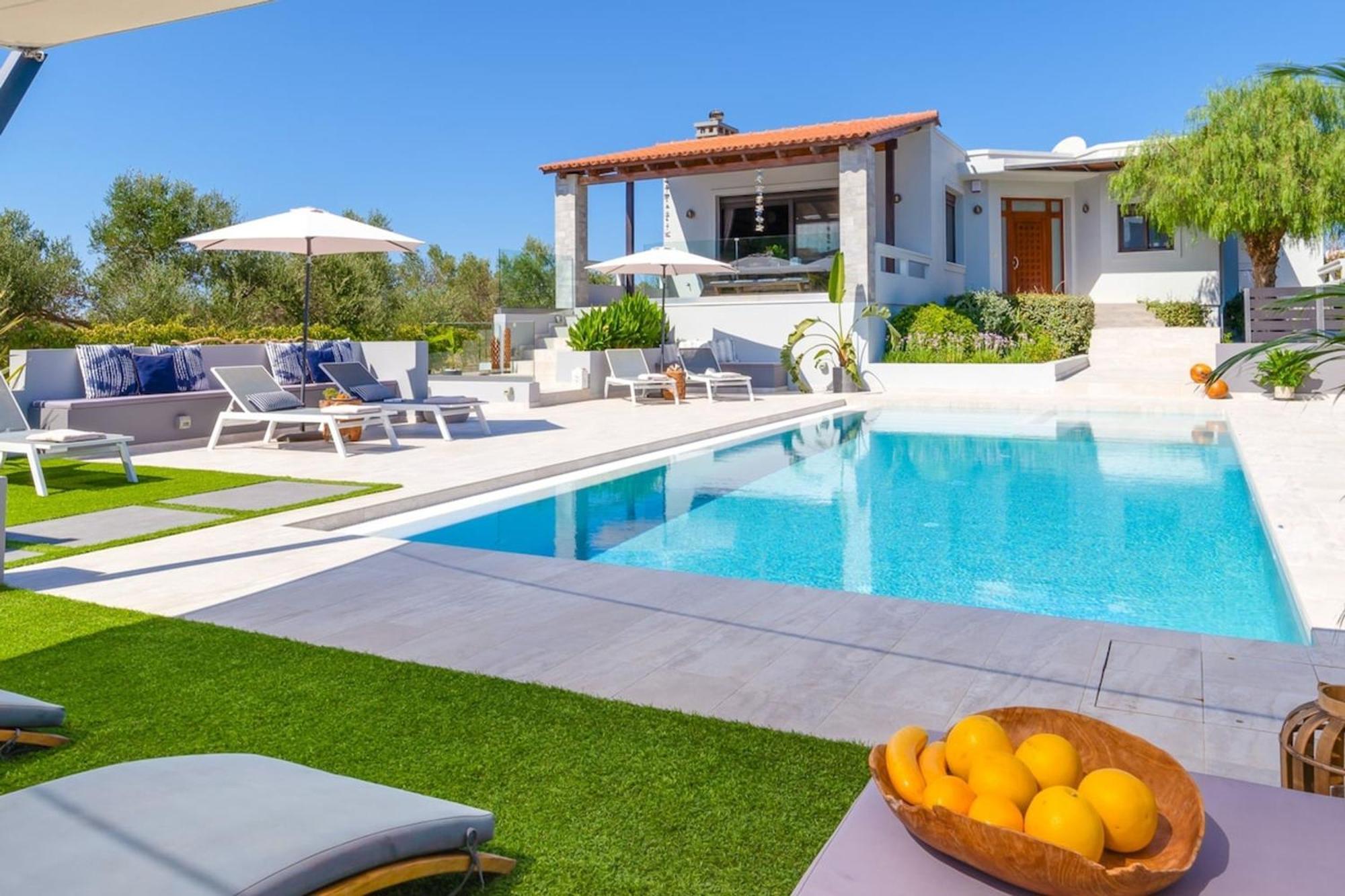 Villa Ampelaki - Premium Villa With Heated Pool Kunupidianá Kültér fotó